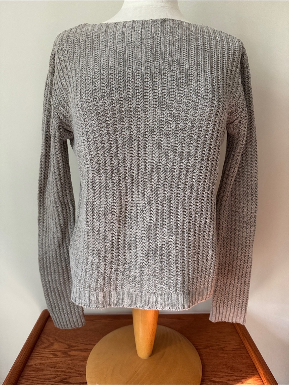 Vintage Polo Jeans Co | 100% Linen Ribbed Knit Sweater Long Sleeve Gray | Size M